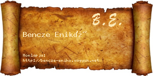 Bencze Enikő névjegykártya