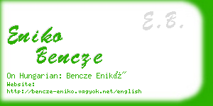 eniko bencze business card